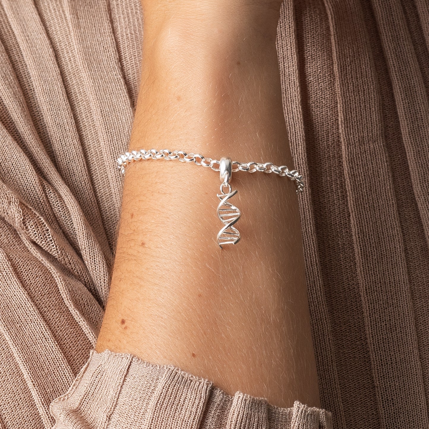 silver DNA bracelet