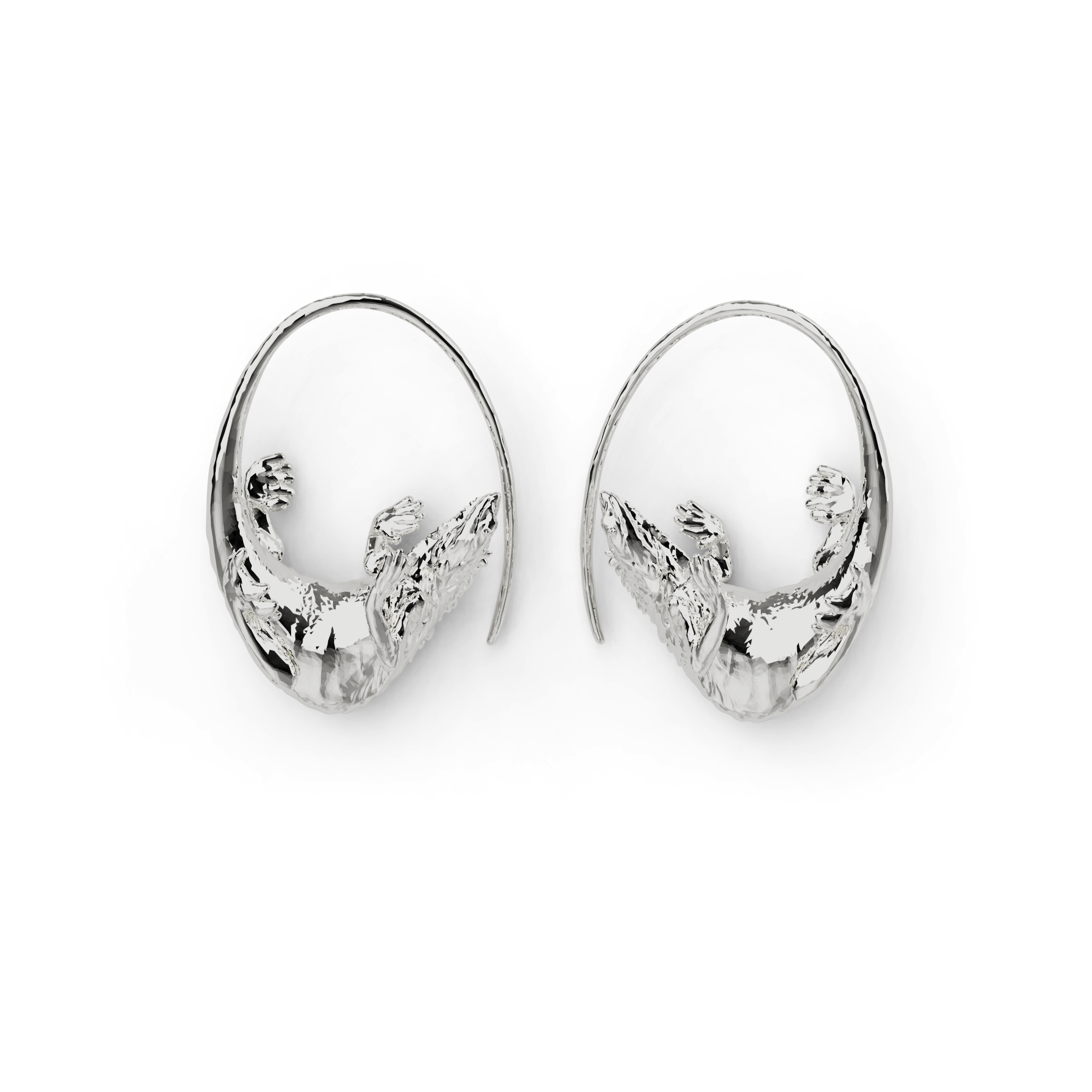 lizard earrings | silver