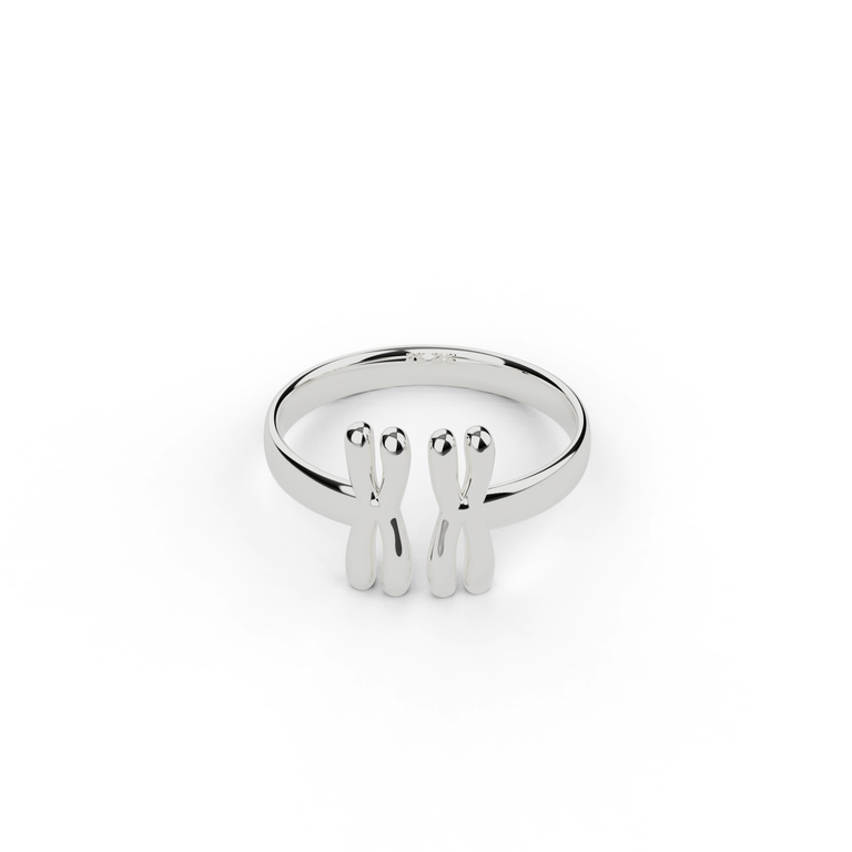 XX-chromosomes ring | silver