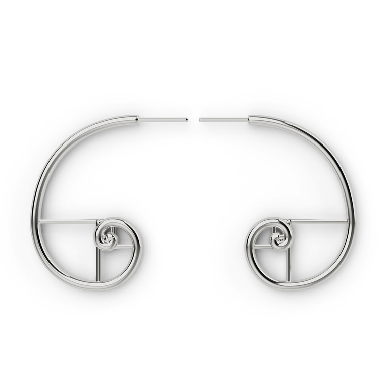 golden ratio earring hoops | silver