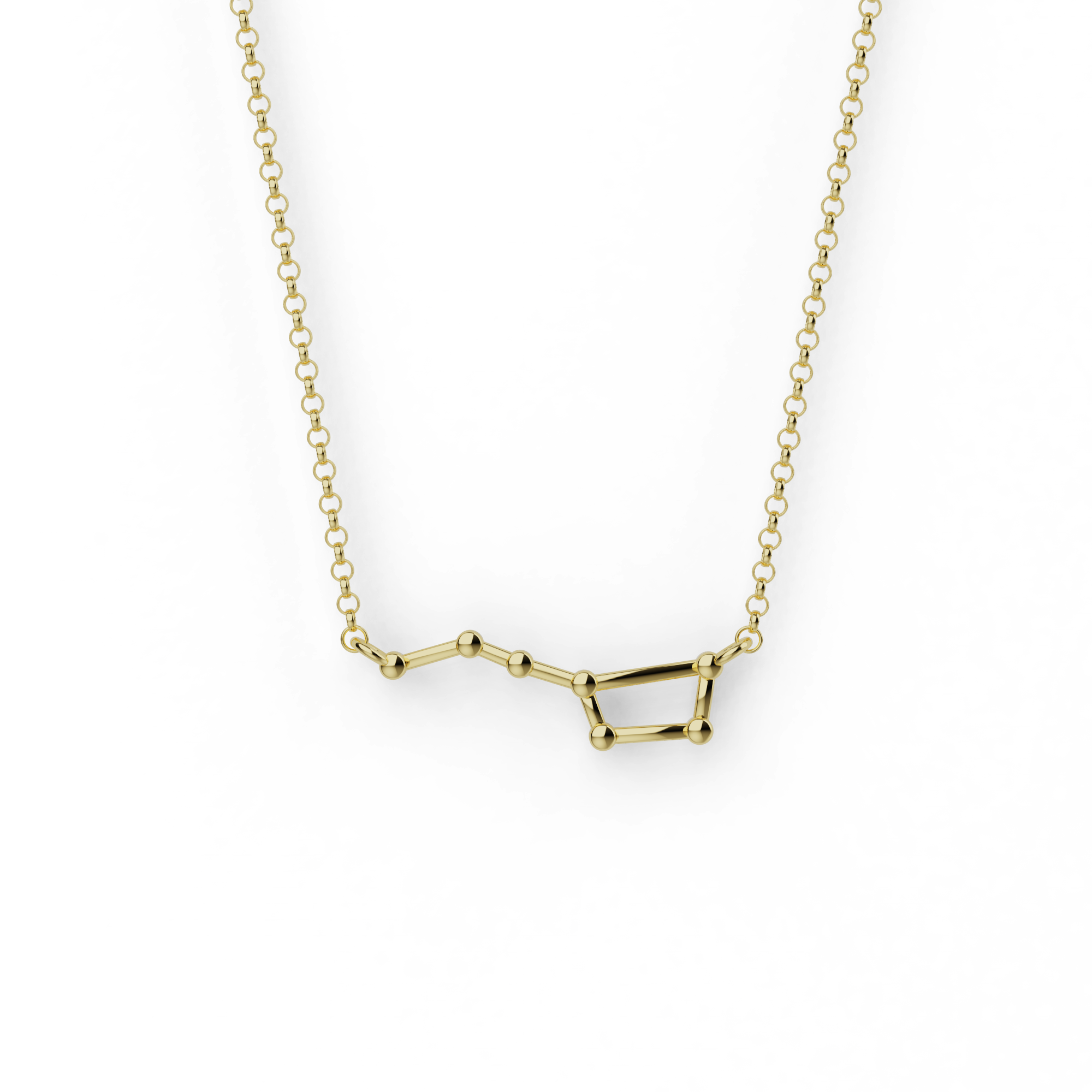 Gold vermeil Ursa Major necklace featuring constellation-inspired star design.