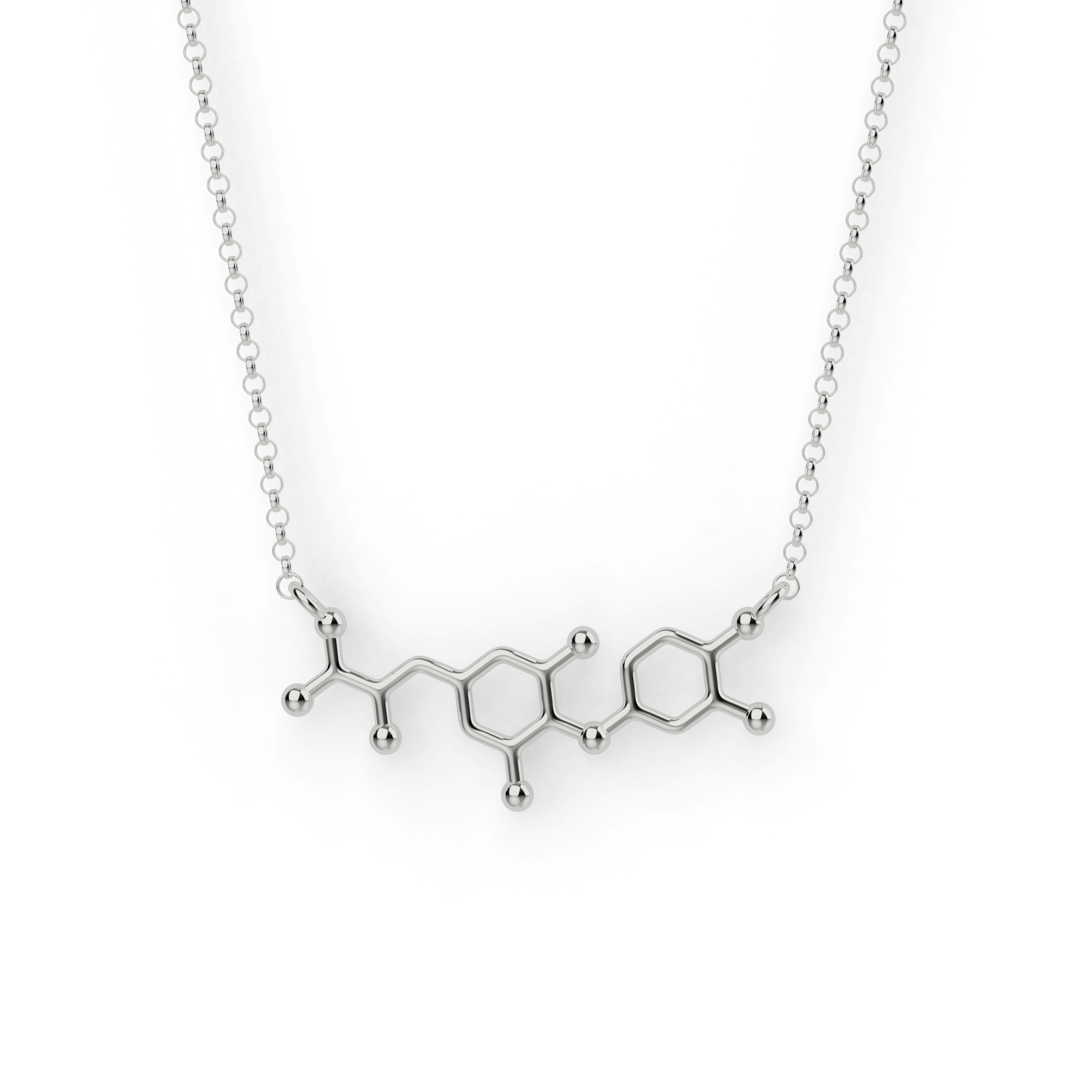 T3 thyroid hormone necklace | silver