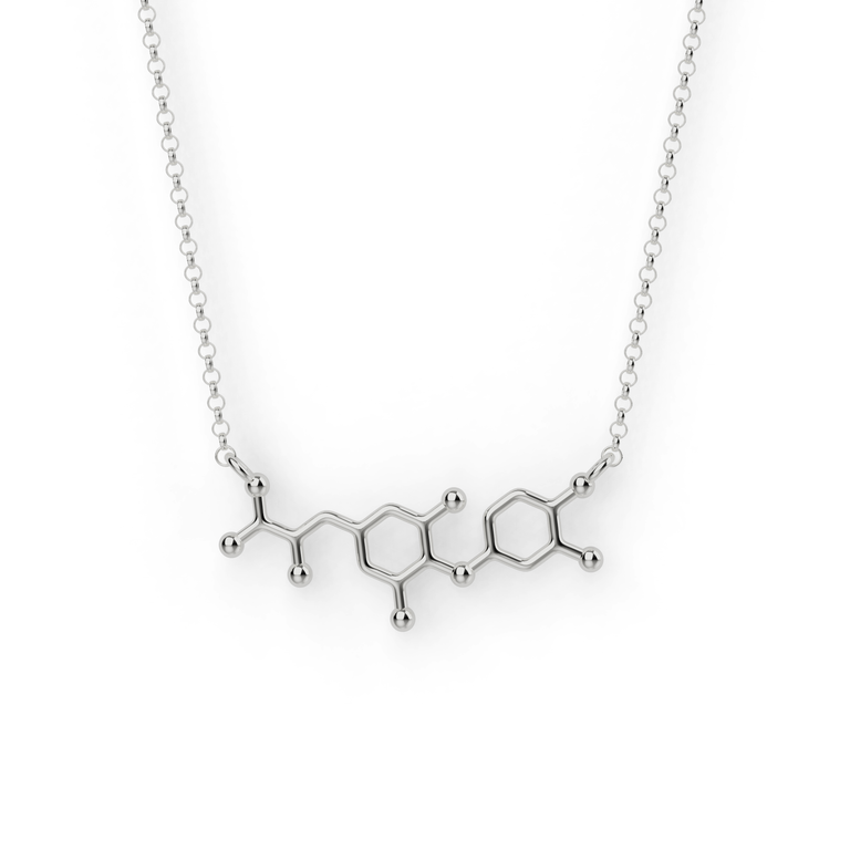 T3 thyroid hormone necklace | silver