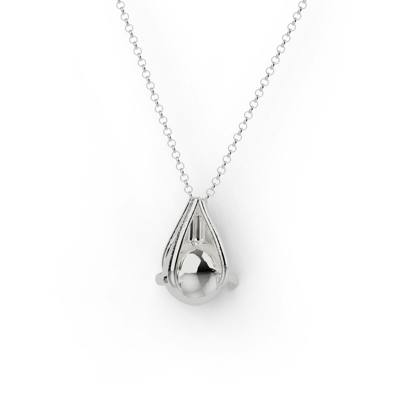 Silver Eye Necklace by Science Jewelry 18:24 showcasing intricate science-inspired design.