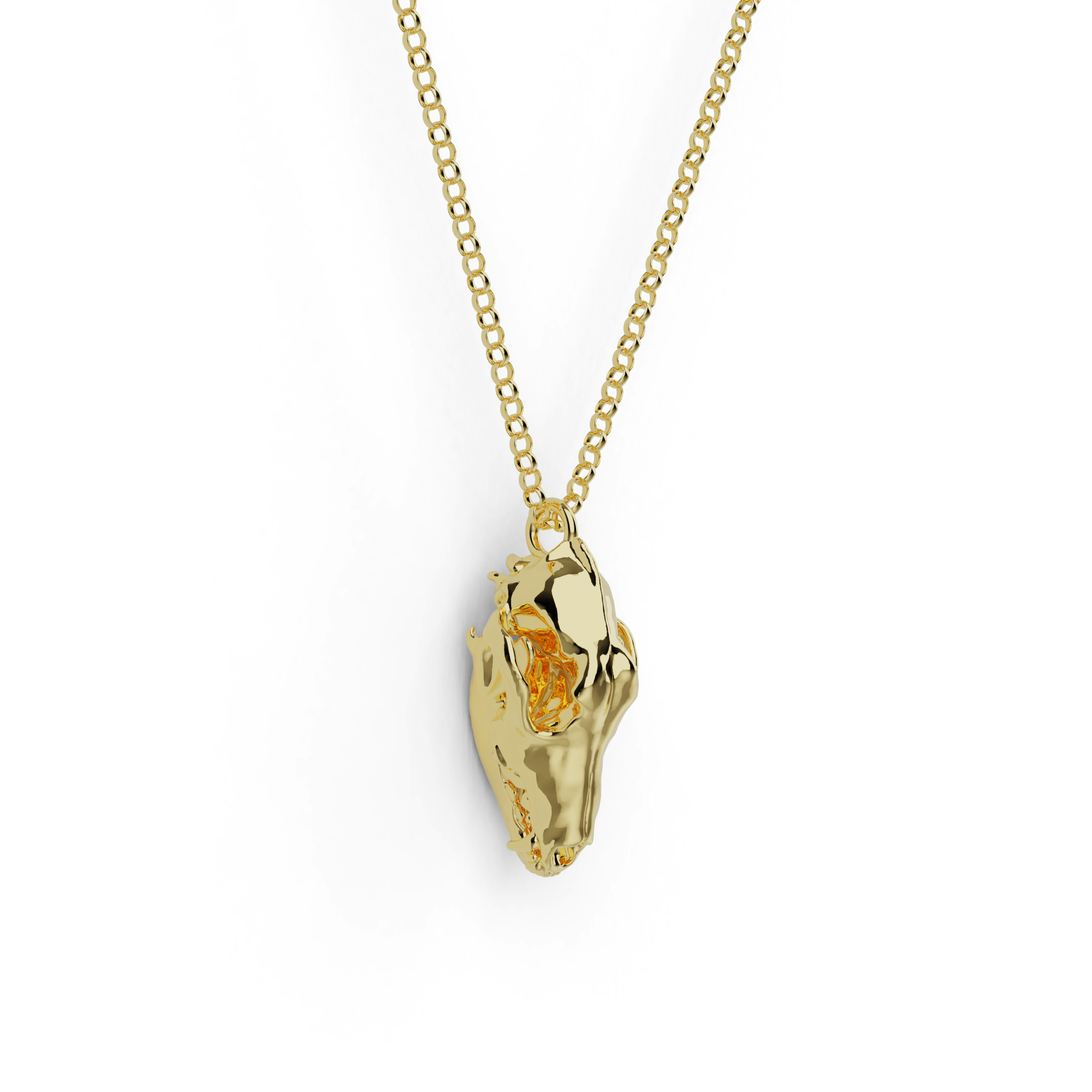 dog skull necklace | gold vermeil