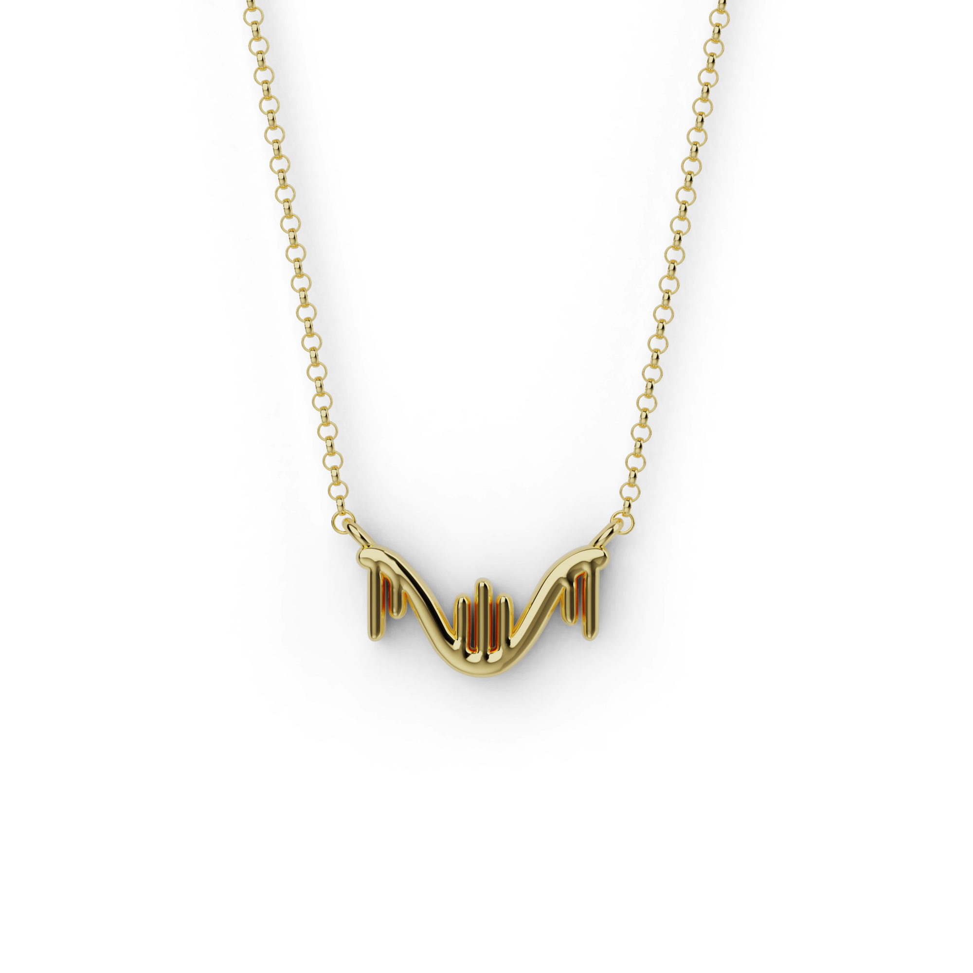 Gold vermeil RNA molecule necklace inspired by molecular biology