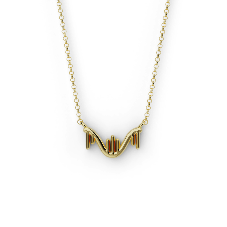 Gold vermeil RNA molecule necklace inspired by molecular biology