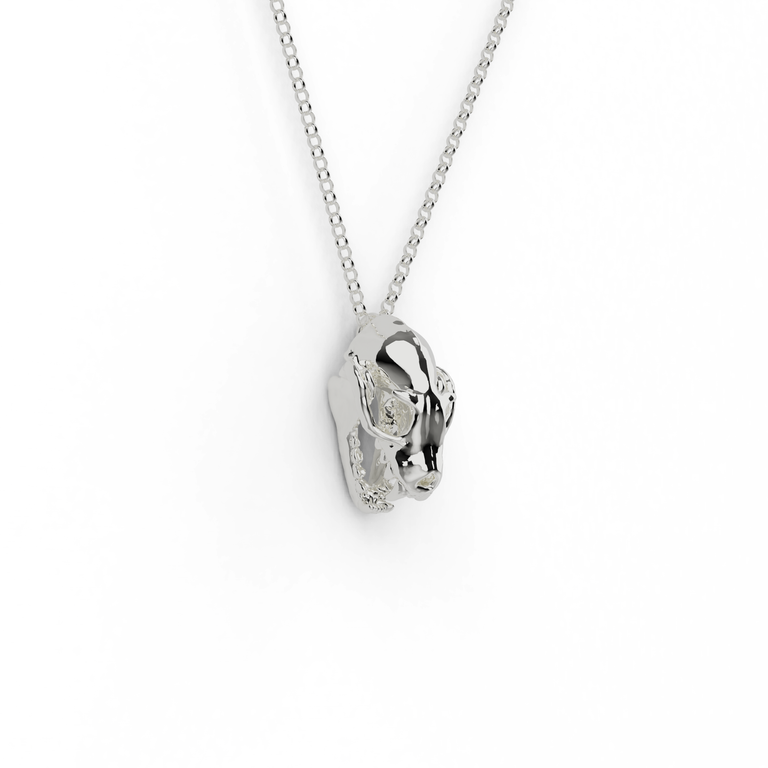 fruit bat skull necklace | silver
