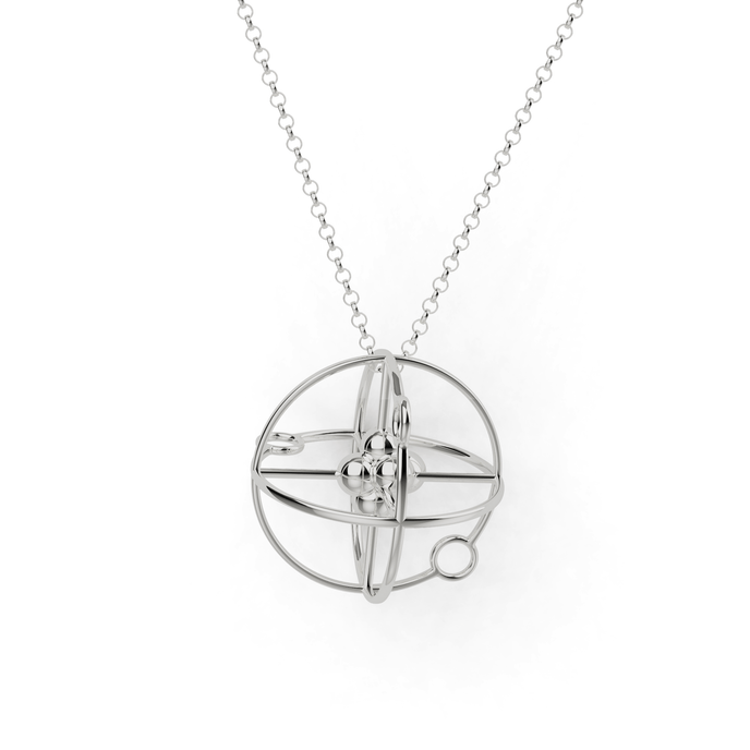 atom necklace 3D | silver