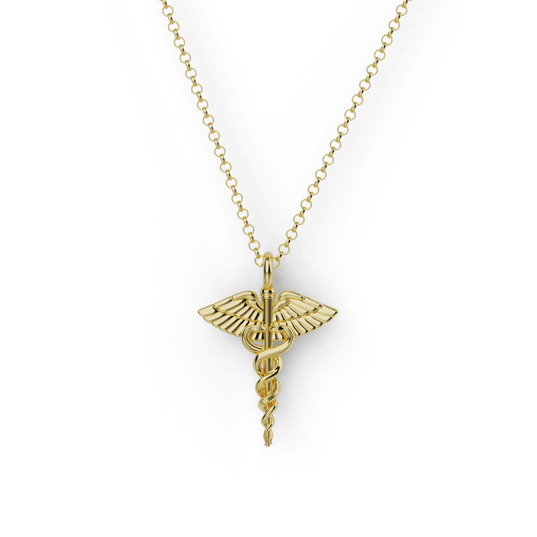 Caduceus necklace | gold vermeil