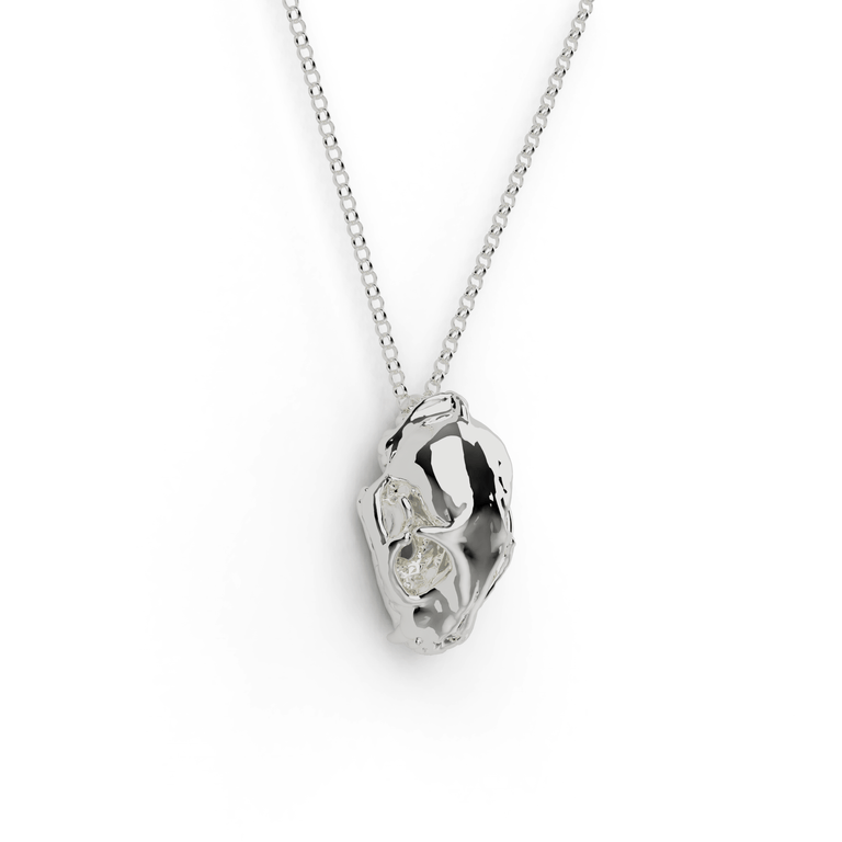 cat skull necklace | silver
