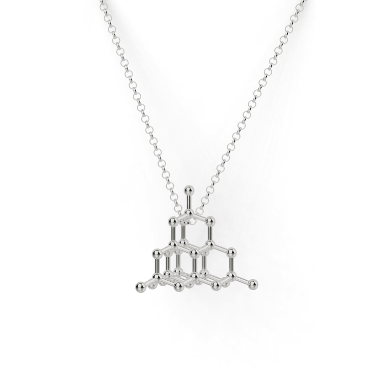 diamond crystal structure necklace | silver