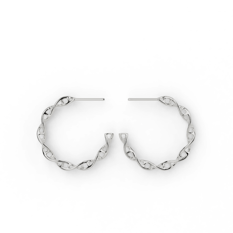 DNA earring hoops S | silver
