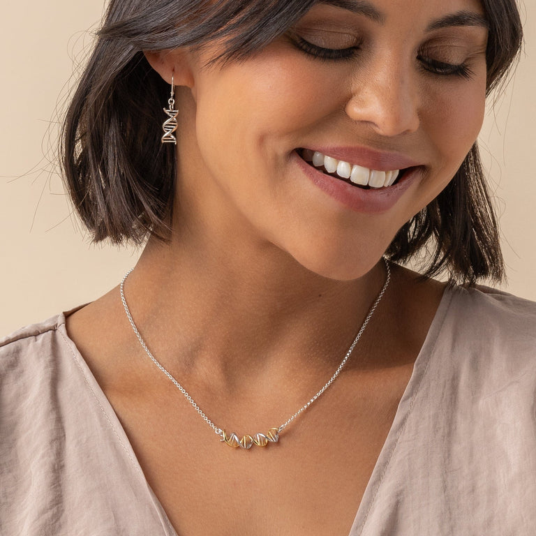 DNA necklace H | silver & gold vermeil