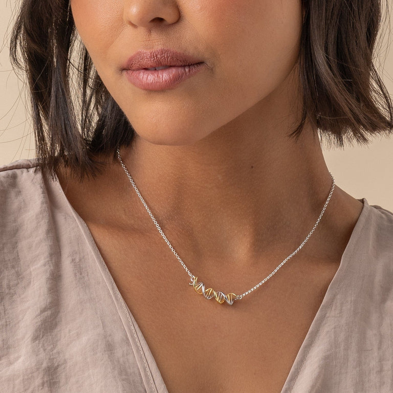 DNA necklace H | silver & gold vermeil