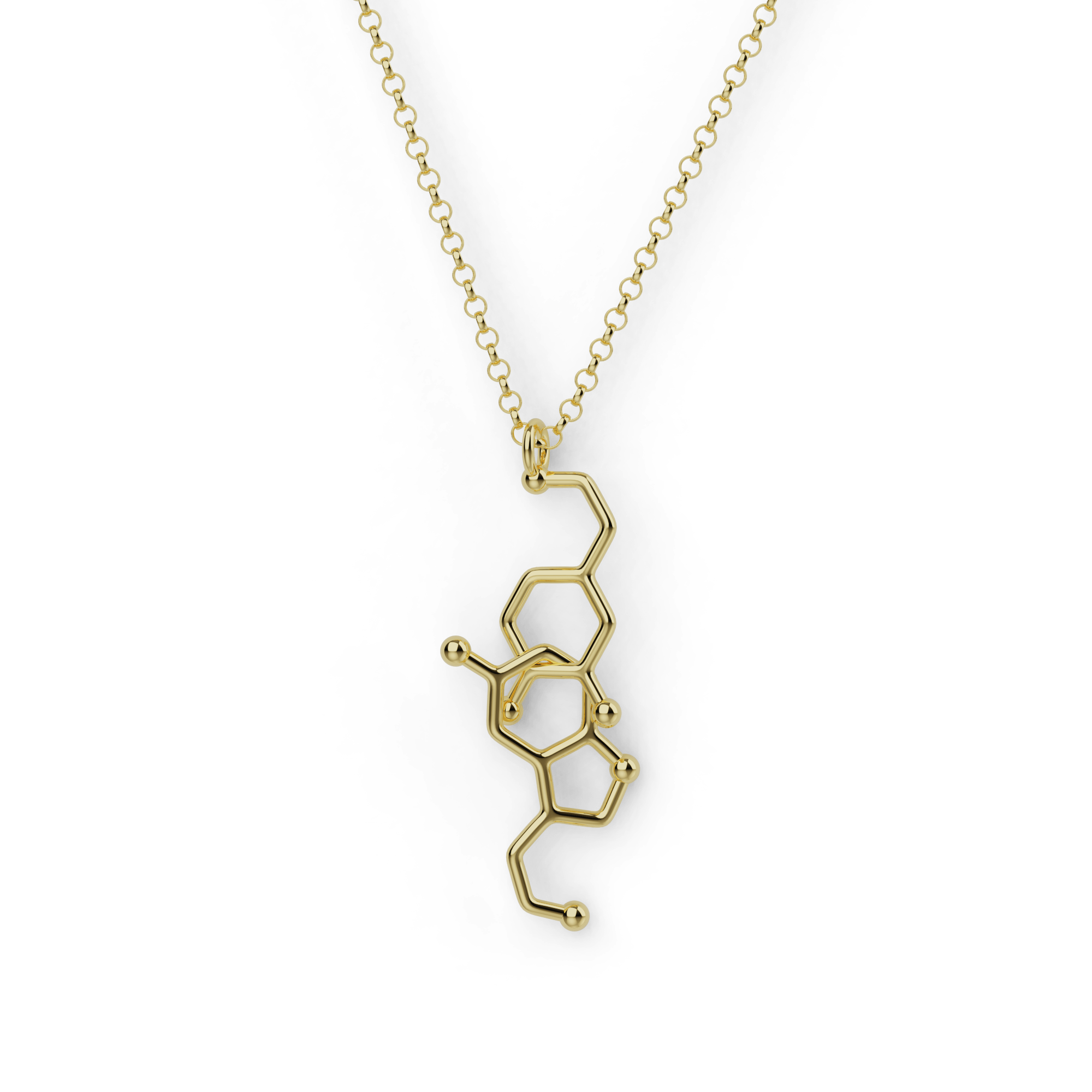 dopamine-serotonin necklace V | gold vermeil