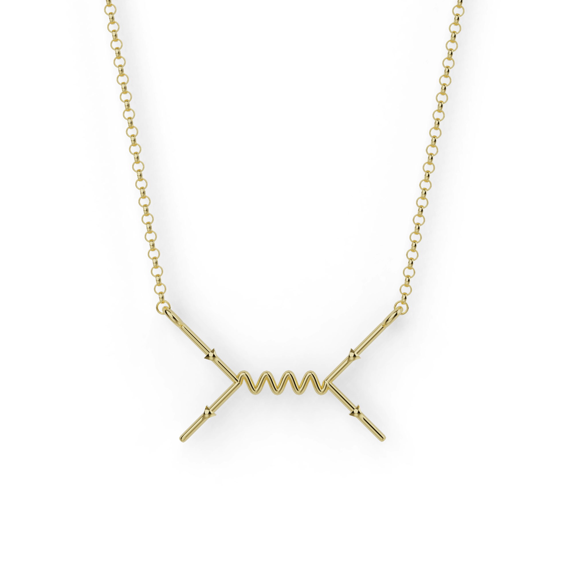Feynman scattering necklace | gold vermeil