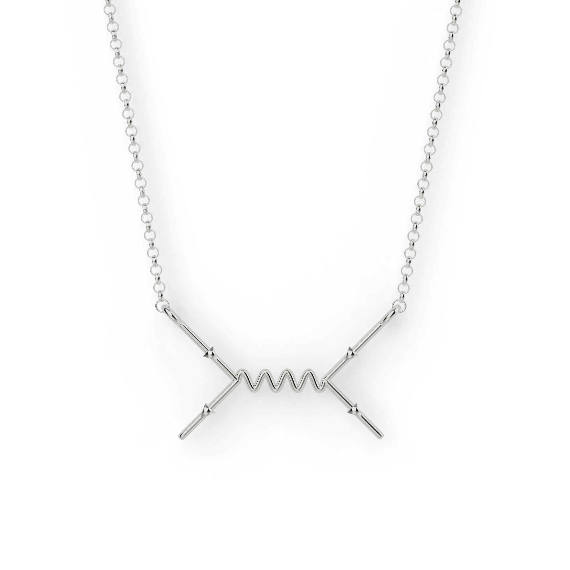 Feynman scattering necklace | silver