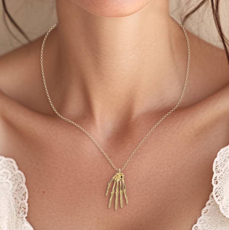 hand anatomy necklace | gold vermeil