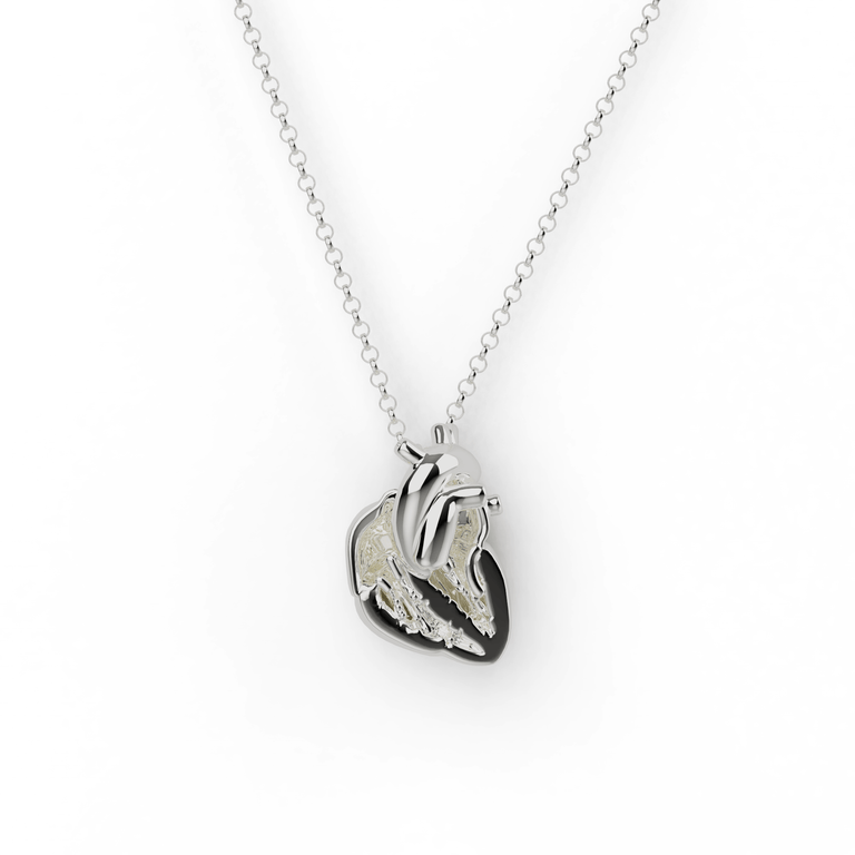 heart section necklace | silver