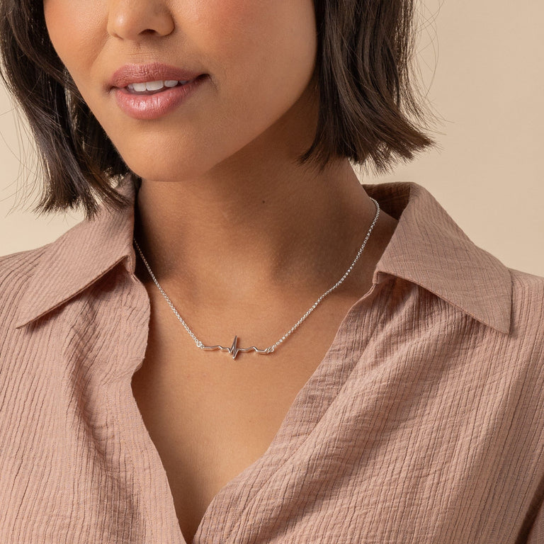 heartbeat necklace | silver