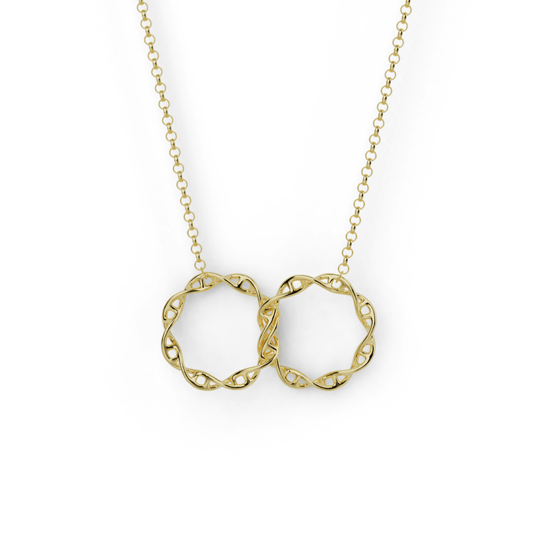 interlocked DNA necklace | gold vermeil