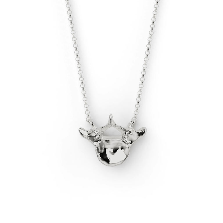 lumbar vertebra necklace | silver