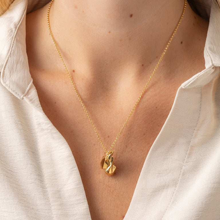 origami heart necklace | gold vermeil