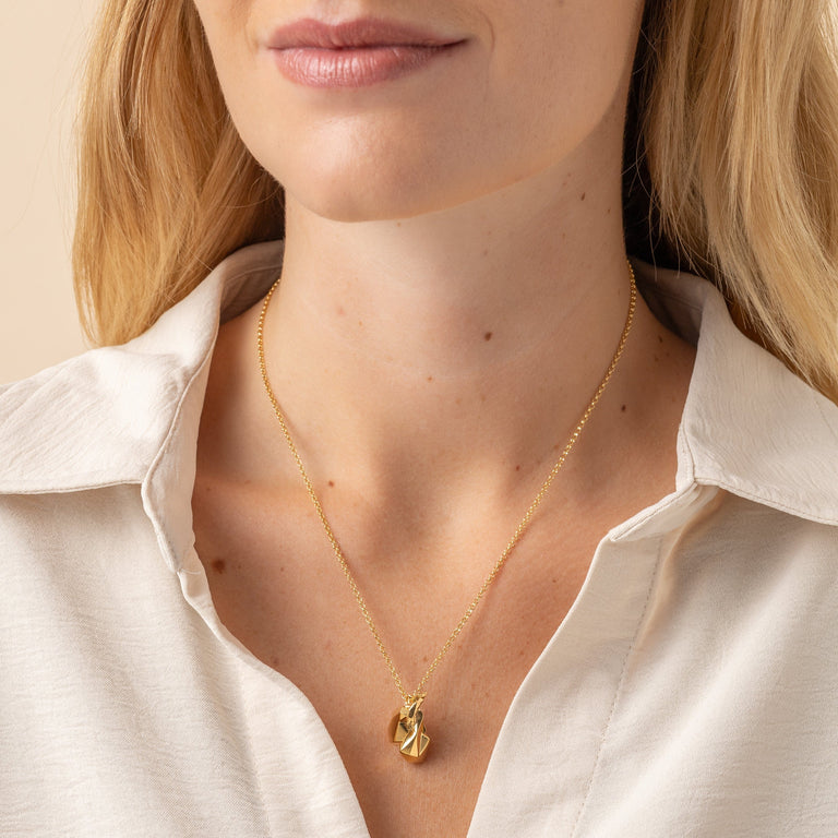 origami heart necklace | gold vermeil