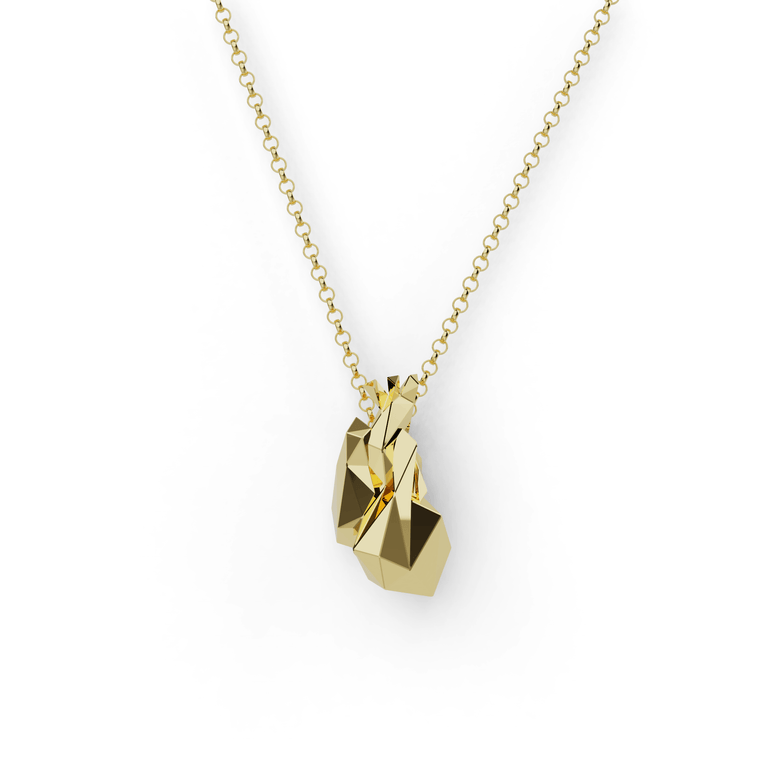 origami heart necklace | gold vermeil