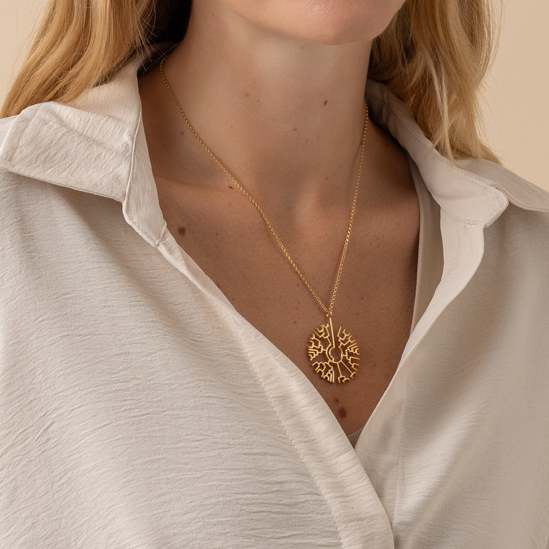 phylogenetic tree necklace | gold vermeil