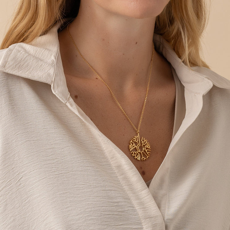 phylogenetic tree necklace | gold vermeil