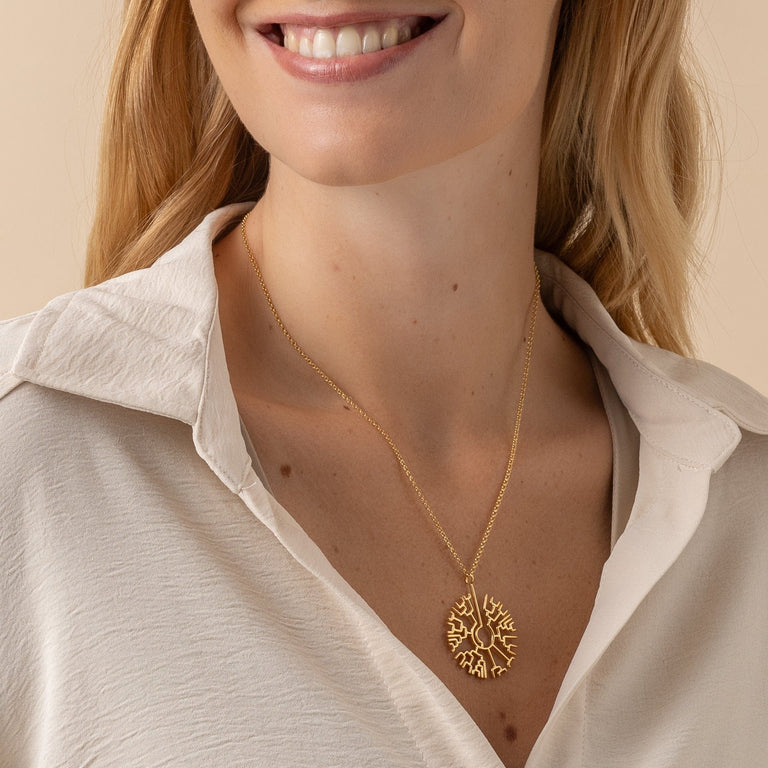 phylogenetic tree necklace | gold vermeil