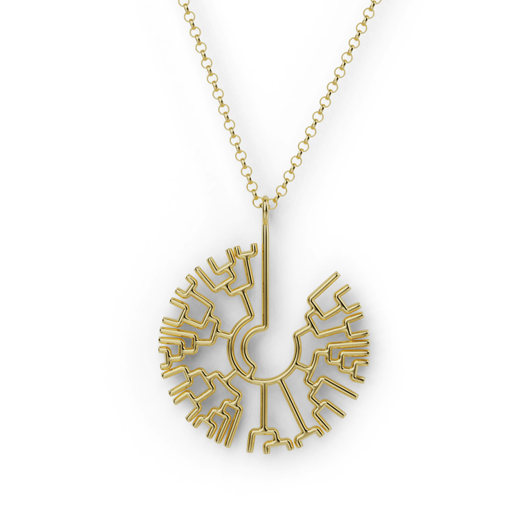 phylogenetic tree necklace | gold vermeil