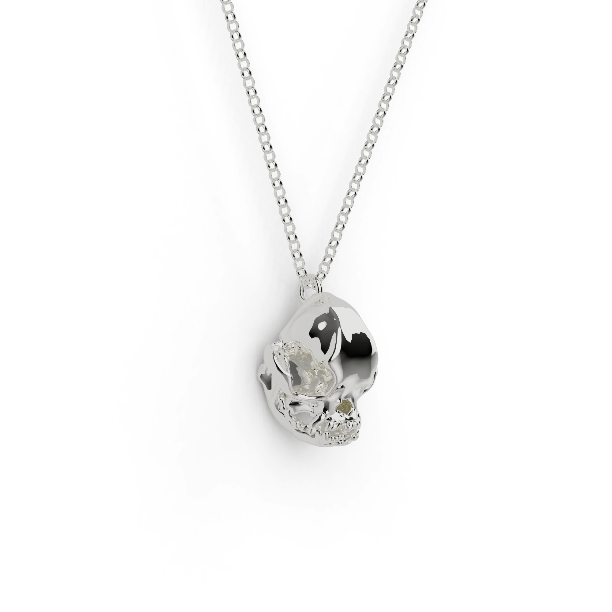 pug skull necklace | silver