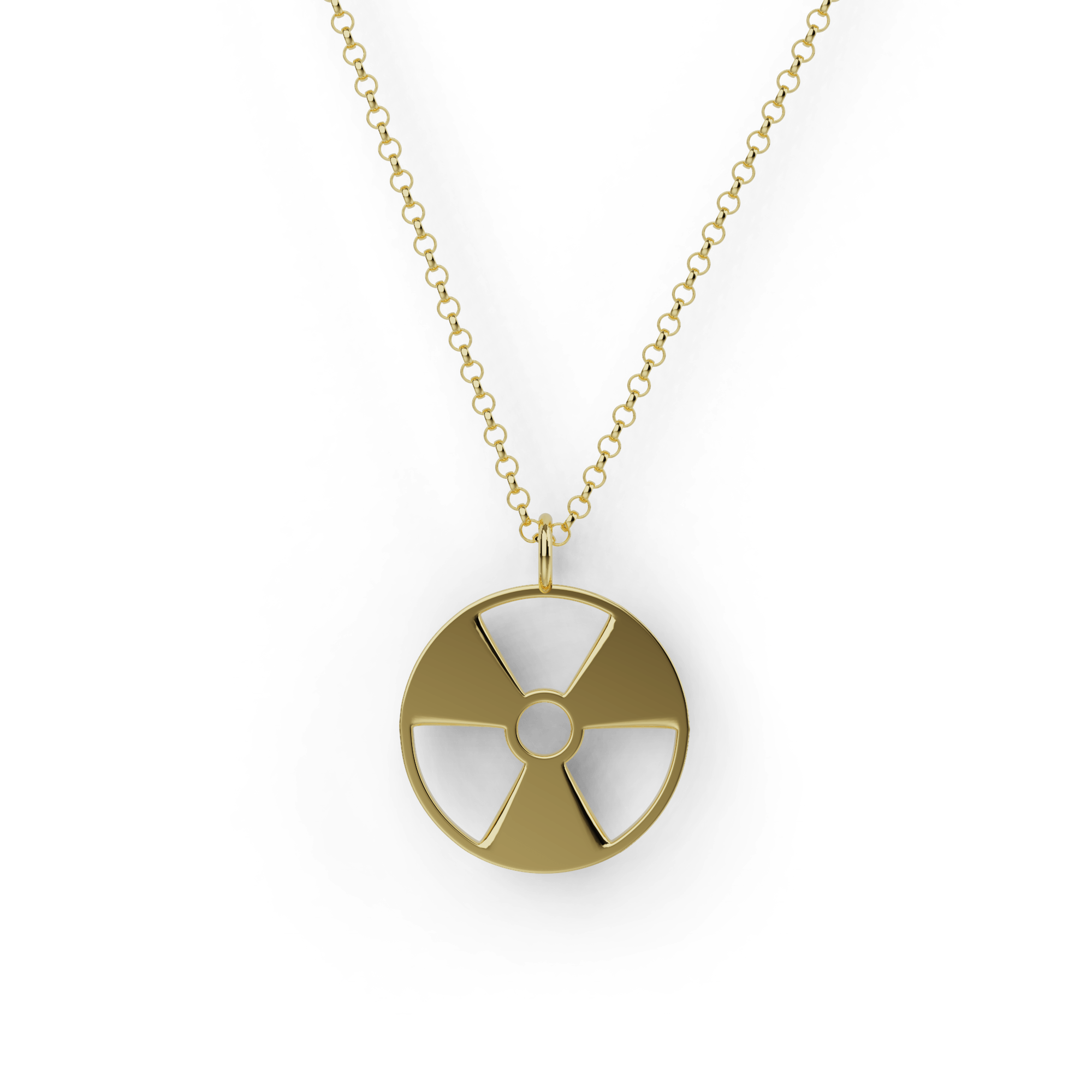 radiation symbol necklace | gold vermeil