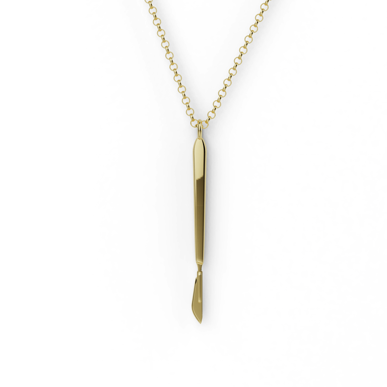 scalpel necklace | gold vermeil
