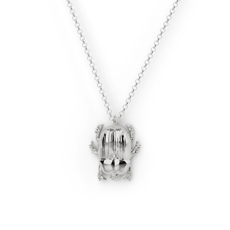 scarab beetle necklace | silver