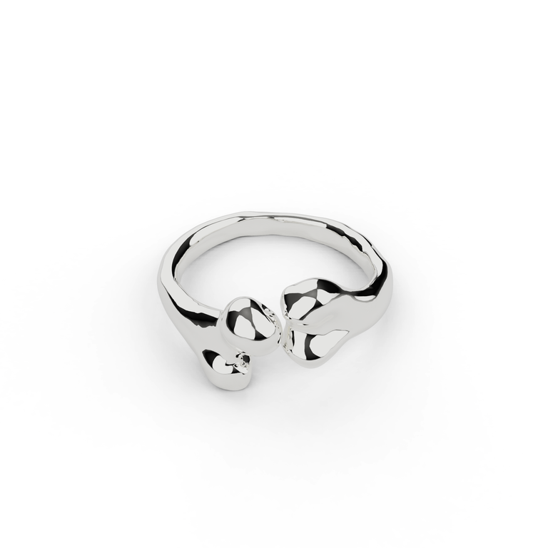 Sterling silver femur ring showcasing a detailed, anatomically inspired bone design for science lovers and anatomy enthusiasts