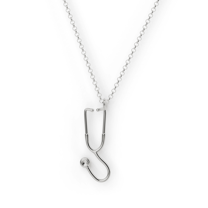 stethoscope necklace | silver
