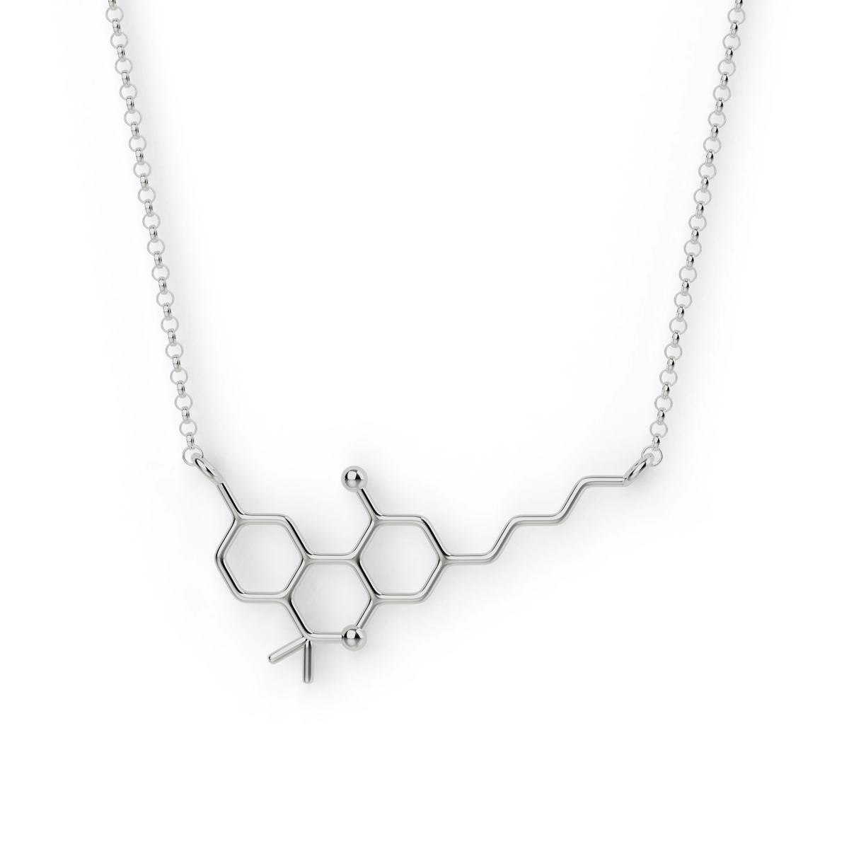 THC Necklace Silver | Cannabinoid Jewelry 18:24 – sciencejewelry1824