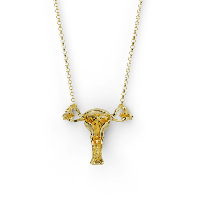 uterus necklace V | gold vermeil