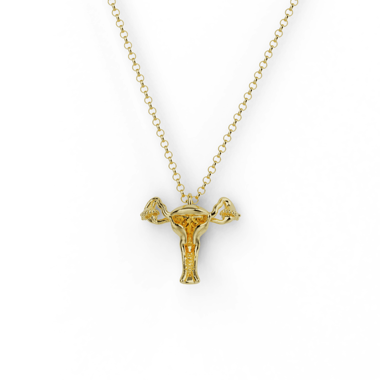uterus necklace V | gold vermeil