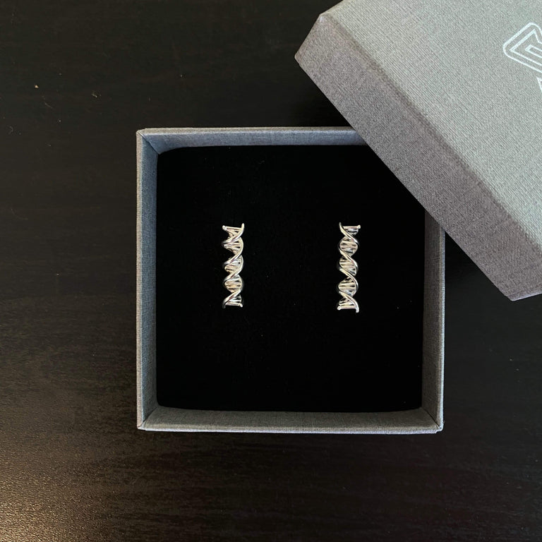 DNA cufflinks in sterling silver