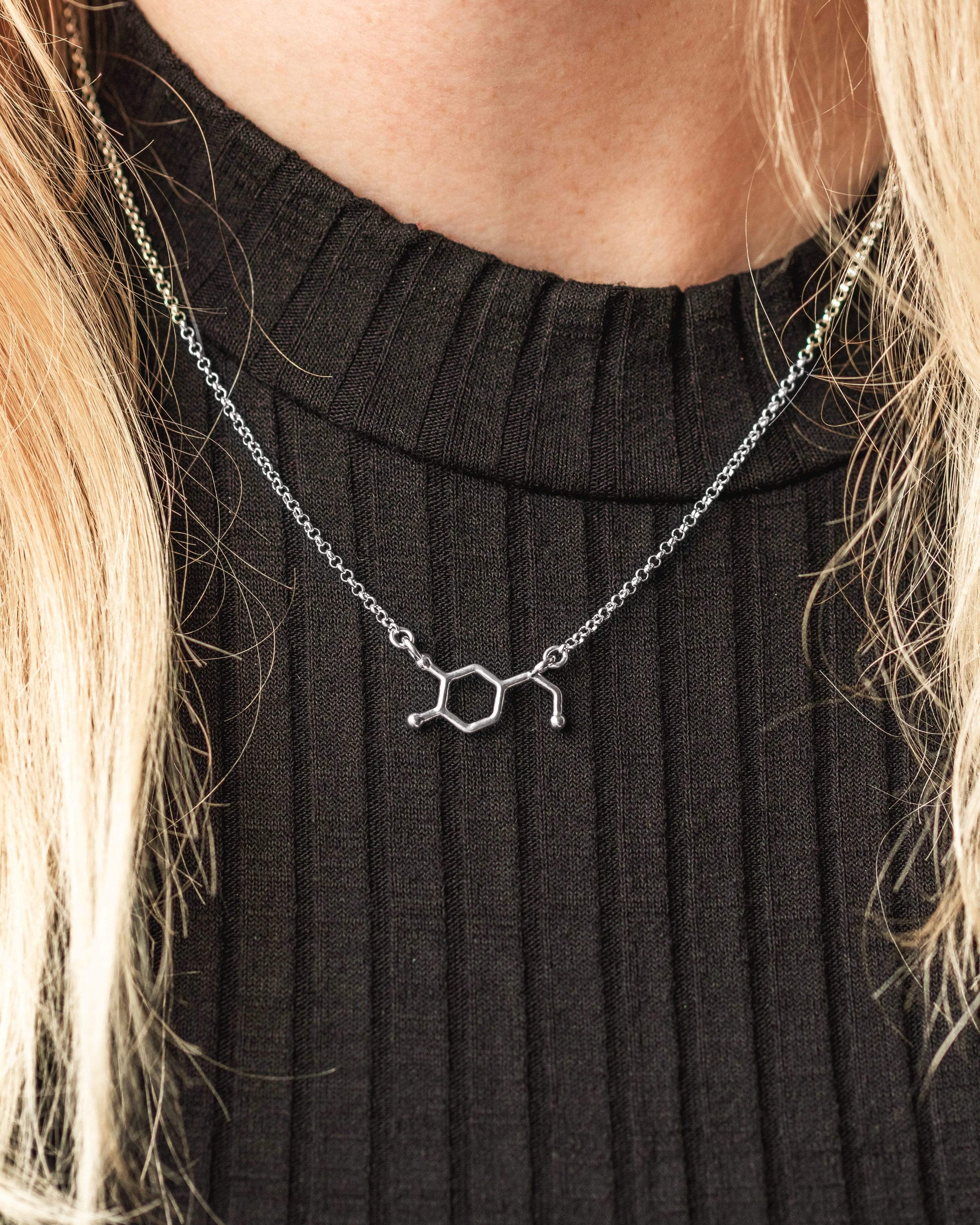 Buy Unisex Chrome Serotonin Molecule Necklace 2 in Length-hand Made-science  Gift-chemistry Gift-unisex-best Friends Gift-christmas Gift Online in India  - Etsy