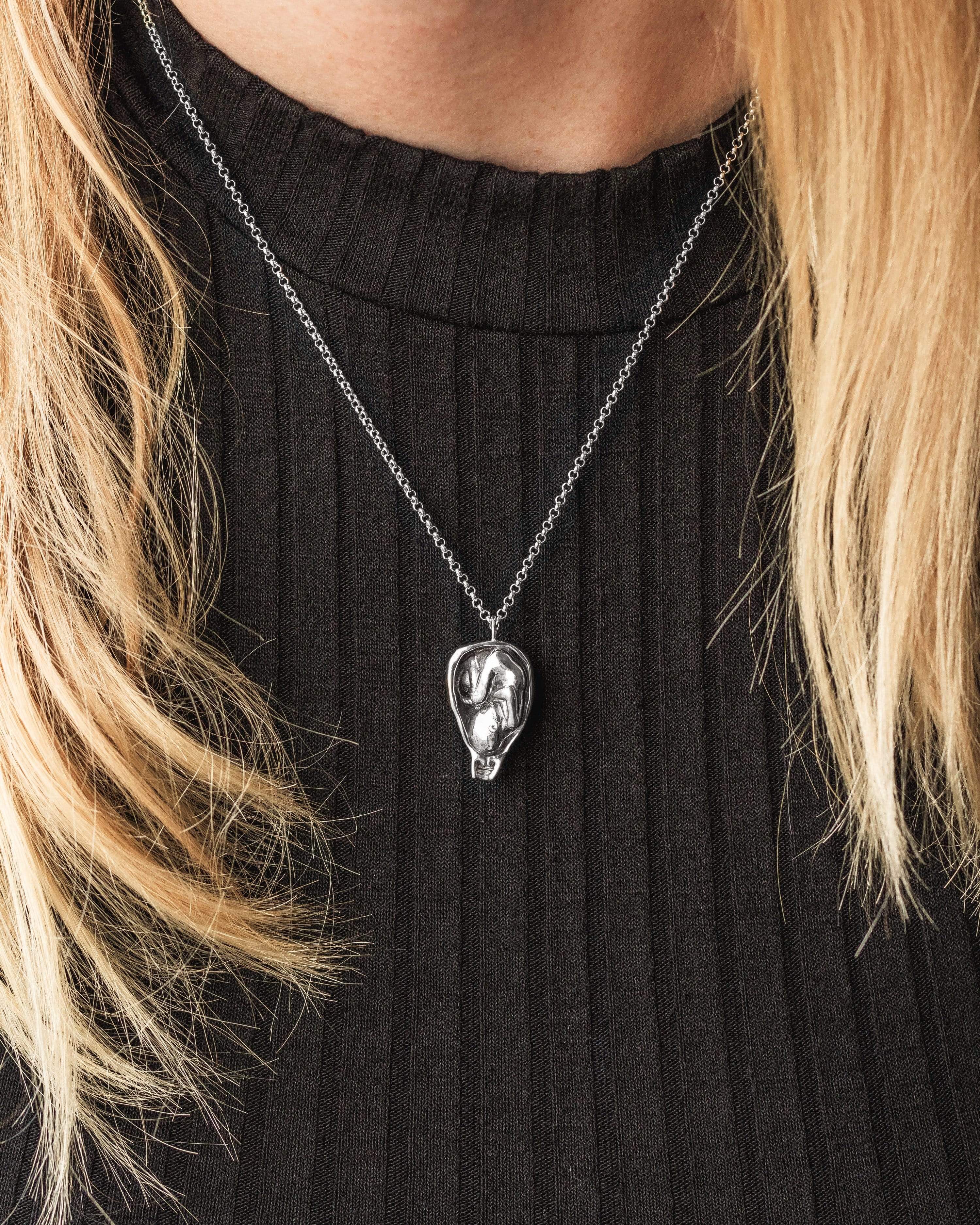 fetus necklace | silver