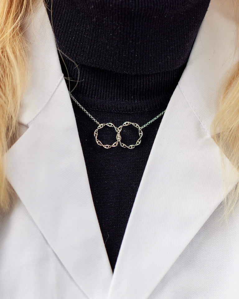 interlocked DNA necklace | silver