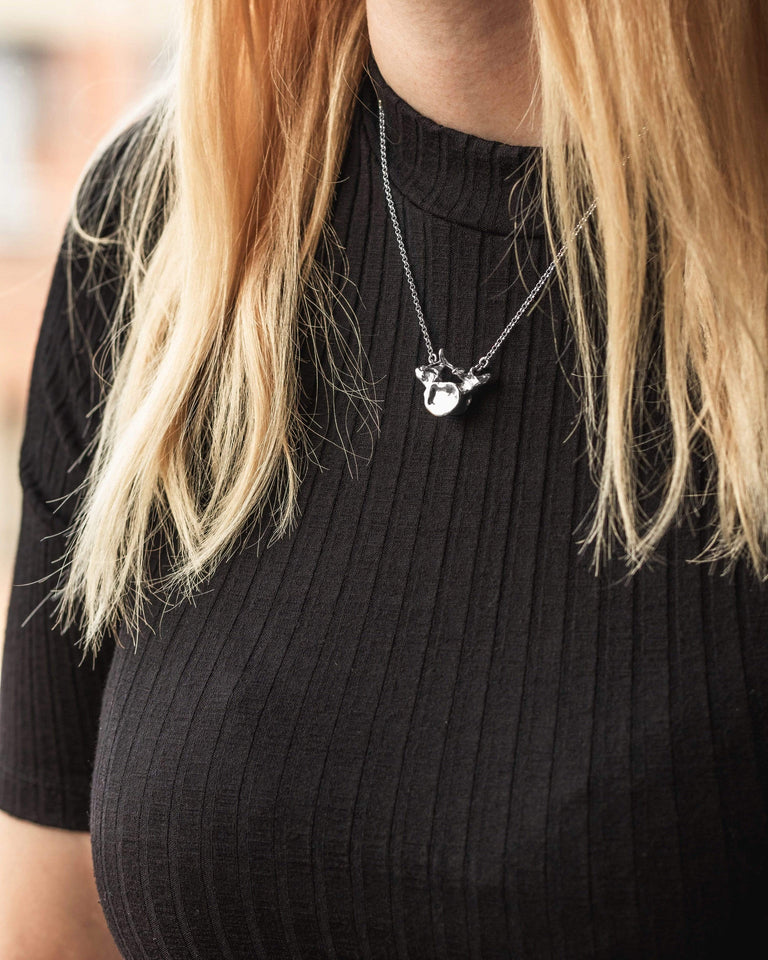 lumbar vertebra necklace | silver