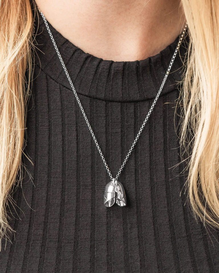 lungs necklace | silver